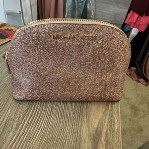 Michael Kors Sparkling Rose Gold Cosmetic Bag